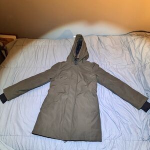 Aritzia Olive Hooded Parka Jacket